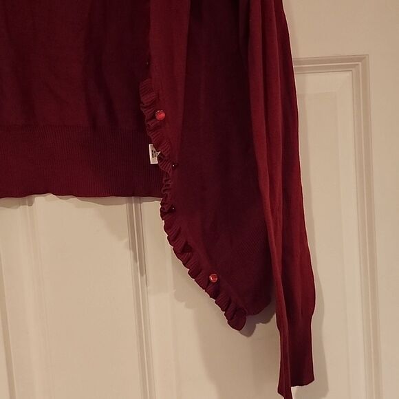 Merona Red button up cardigan M - Picture 3 of 4